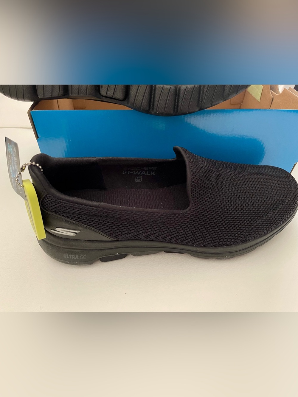 Skechers Black Slip-On GOwalk 5 Mesh Ortholite Loafers